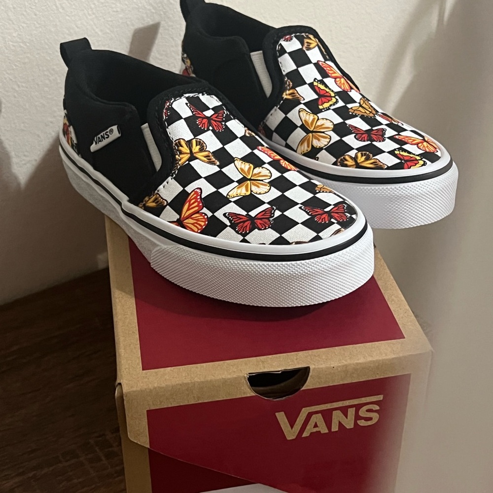 Kids Vans Asher Checker Skate Shoes